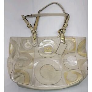 Coach Madison Mia Inlaid C Logo Leather Tote Shoulder Handbag 15748 W/ Dust Cove
